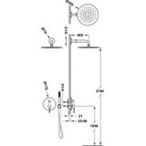 Regendoucheset inbouw tres study exclusive rond 30 cm met wandarm en handdoucheset met staafhanddouche rapid box metallic zwart