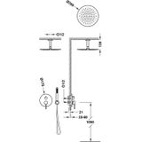 Regendoucheset inbouw tres study exclusive rond 30 cm met plafondarm en handdoucheset met staafhanddouche en rapid box rvs