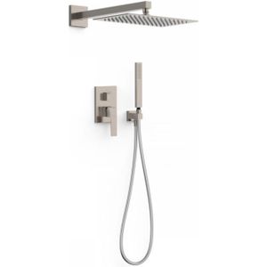 Regendoucheset Inbouw Tres Slim Exclusive Met Wandarm en Handdoucheset met Staafhanddouche RVS