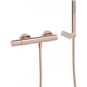 Douchemengkraan tres study exclusive rond 29 cm met staafhanddouche rose goud