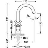 Tres - Mont Blanc - Wastafelmengkraan - Mat Roze Goud - Messing