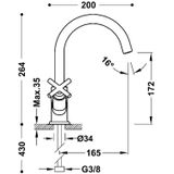 Tres - Mont Blanc - Wastafelmengkraan - Mat Roze Goud - Messing