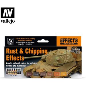 Vallejo val71186 - Model Air Set Rust & Chipping Effects - 8 x 17 ml