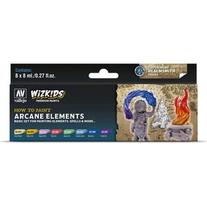 Acrylicos Vallejo WizKids Arcane Elements, 080258, verfset, 8 x 8 ml modelbouw, 8 ml (verpakking van 8 stuks)