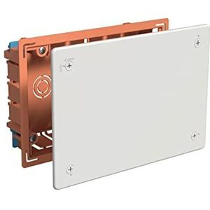 FAMATEL – Aansluitdoos voor inbouw | Deksel met metalen klauwen | Zonder kegel | 115x175x45 | Oranje