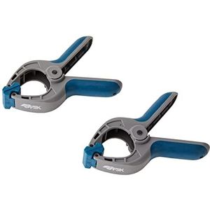 Ferrestock FSKPRS001 2 stuks klemtangen met veer, anti-slip greep, draaibare kaken, extra sterke veer, maximale opening 39 mm, diepte 40 mm, 39 x 40 mm