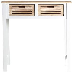 Lastdeco - CEVA-console | Paulownia hout natuurlijk wit ingangsconsole - 2 laden - Afmetingen 80 x 35 x 81 cm