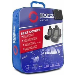 Sparco - StoelHoezenset - Zwart / Grijs - 100% Polyester - Universeel