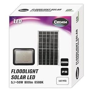 CEGASA Floodlight Solar LED 5.4-50W 800LM 6500K IP65
