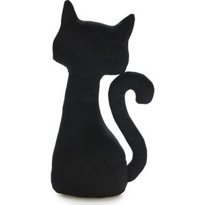 Balvi Bodentürstopper Meow! Door stopper Katze schwarz 28 cm aus Polyester Türstopper, schwarzer Kater