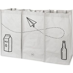 Balvi - Afvalbak Afvalscheiding - Afvalzakken - Recycle - Bio - Set van 3 shopper tassen