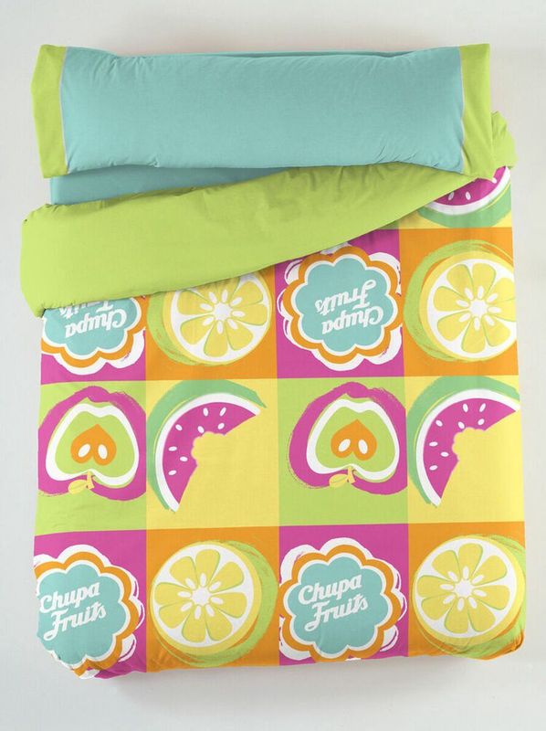 Hosteline - FRUITS FLOR - Dekbedovertrek Set - Multicolour - 3 Onderdelen - 50% Polyester - 50% Katoen