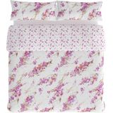 Hosteline - SPRING - Dekbedovertrek Set - Mauve - 3 Onderdelen - 50% Polyester 50% Katoen