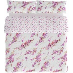 Hosteline - SPRING - Dekbedovertrek Set - Mauve - 3 Onderdelen - 50% Polyester 50% Katoen