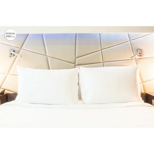 Kussensloop Hosteline IRIS PREMIUM Wit Bed van 135 200 Draden