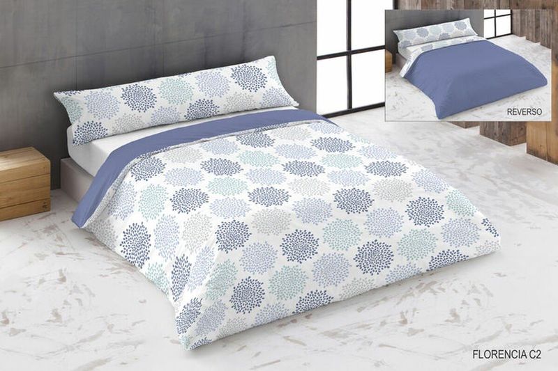 Hosteline - Florencia - Dekbedovertrek Set - Blauw - 3 Onderdelen - 100% Polyester