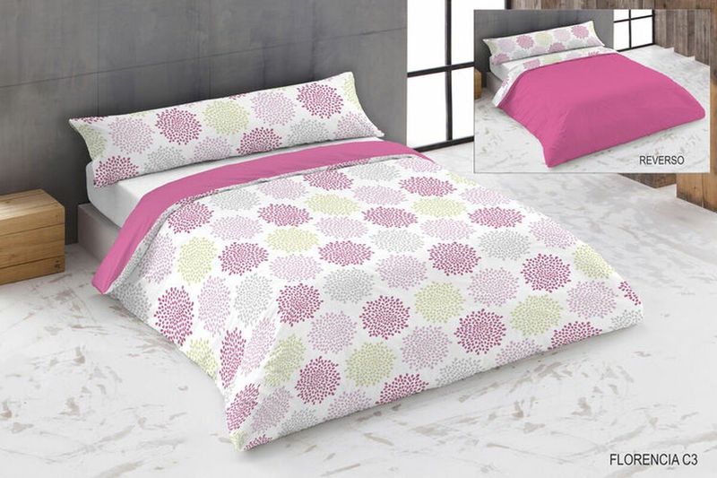 Hosteline - Florencia - Dekbedovertrek Set - Roze - 3 Onderdelen - 100% Polyester