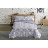 Hosteline - Lineas - Dekbedovertrek Set - Mauve - 3 Onderdelen - 50% Polyester 50% Katoen