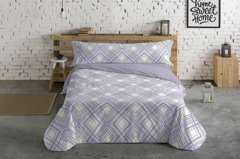 Hosteline - Lineas - Dekbedovertrek Set - Mauve - 3 Onderdelen - 50% Polyester 50% Katoen