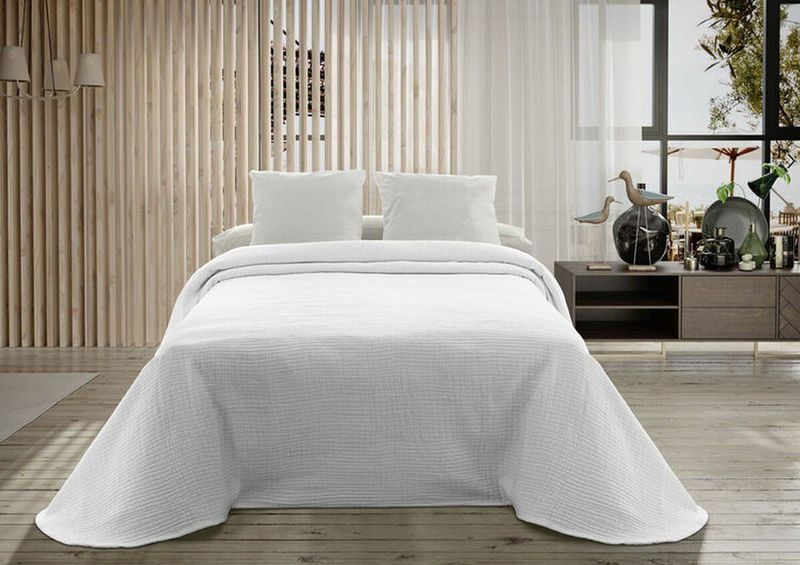 Hosteline - PALMA - Sprei - Wit - 100% Katoen - 200 x 270 cm