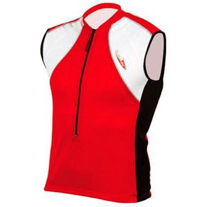Massi Summer Gillet Alps Mouwloos Fietstrui Rood Wit S Man