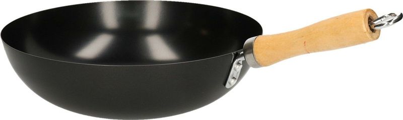 Zwarte wok/wokpan 28 cm met anti-aanbak laag - Wokpannen - Koken - Wokken