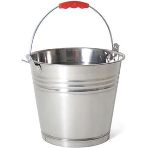 Zinken emmer/bloempot/plantenpot 7 liter - Tuindecoratie - Bloememmer/bloembak/plantenbak - Decoratie emmer