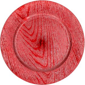 Kaarsenbord/onderbord - rood - kunststof - 33 cm