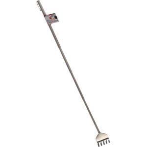 Gerim Ruggenkrabber - stevige hark - uitschuifbaar tot 50 cm - zilverkleurig