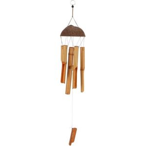 Alma Garden Windgong van bamboe hout - D12 x H60 cm - Tuin/balkon