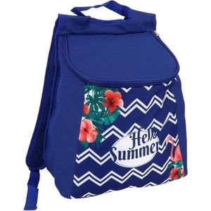 Gerimport Koeltas Hello Summer 34 Cm 12 Liter Polyester Blauw