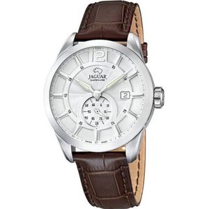 Jaguar Horloges herenhorloge XL analoog kwarts leer J663/1, bruin/wit, band