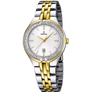 Festina Mademoiselle - dames horloge - goudkleurig met  band