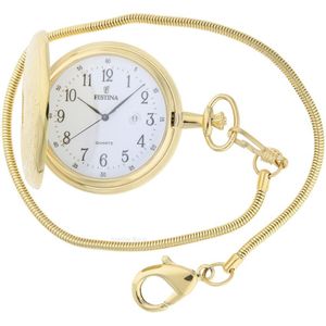 Festina Taschenuhr F2028-1 mit Kette, vergoldet