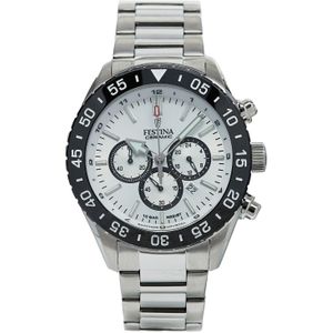 Festina Chronograph »Keramik Kollektion«, Armbanduhr, Quarzuhr, Herrenuhr, Stoppfunktion, Edelstahlarmband