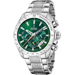 Festina Chronograph »Timeless Chronograph«, Armbanduhr, Quarzuhr, Herrenuhr, Stoppfunktion, Edelstahlarmband