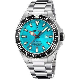 Festina Taucheruhr Herren F20663 5 Diver, Edelstahl, T&#252;rkis