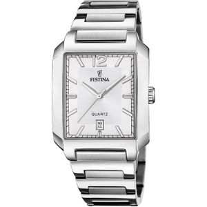 Festina Quarzuhr On The Square F20677/2, Armbanduhr, Herrenuhr, Damenuhr, Edelstahlarmband, Datum