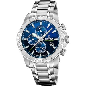 Festina Chronograph Timeless Chronograph F20704/4, Quarzuhr, Armbanduhr, Herrenuhr, Edelstahlarmband, analog, Tag