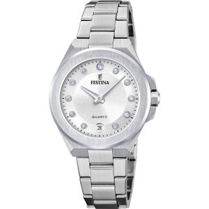 Festina Quarzuhr »Mademoiselle«, Armbanduhr, Damenuhr, Edelstahlarmband, analog, Tag, Zirkonia (synth.)