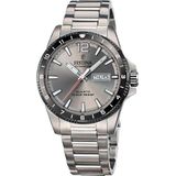 Festina F20698/1 Heren Horloge - Mineraalglas - Titanium/Staal - Zilverkleurig - Ø 43 mm - Quartz - Vouw/Vlindersluiting - 10 ATM (zwemmen)