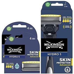 Wilkinson Sword - Hydro 5 Sense Energize scheerapparaat + 8 reservemesjes voor scheermesjes, energetische munt, 5 messen met schokdempers - De verpakking kan variëren