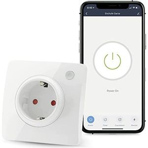 Garza SmartHome WLAN-stopcontact, compatibel met Alexa, iOS en Google Home. Afstandsbediening en programmeerbaar via app en spraakbesturing.