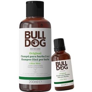 Bulldog Skincare for Men Barba verzorgingsset met shampoo en conditioner 200 ml en 30 ml baardolie (natuurlijke ingrediënten: aloë, camelia-olie, groene thee)
