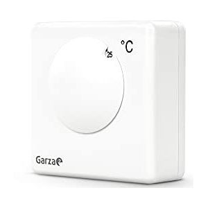 Garza - Analoge thermostaat voor boiler en verwarming, 2-aderig, handmatige regeling, wit, 45 x 130 x 170 mm