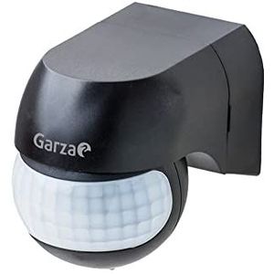 Garza - Reiher 430069 power-detector-beweging infrarood wand mini, speciaal voor buiten, detectiehoek 180 °, kleur, zwart