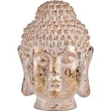 Decoratief tuinfiguur Boeddha Kop Wit/Goud Polyresin (45,5 x 68 x 48 cm)