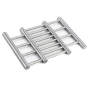 simplywire Onderzetters - Set van 2 - Hittebestendig - Werkbladbescherming in de keuken - Vierkant - Chroom