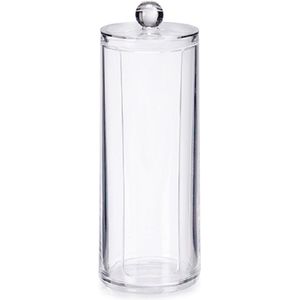 Berilo Make up watjes/watten schijfjes houder/dispenser - 7 x 20 cm - kunststof - organizer