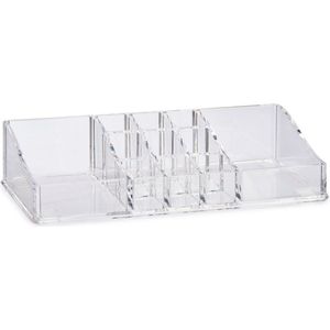 Make-up organizer/opberger 11-vaks 22,5 x 9 cm van kunststof - Make-up houder